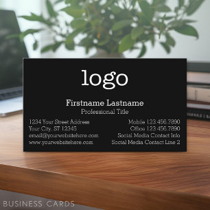 Basic Business Design Logo en contactgegevens Visitekaartje
