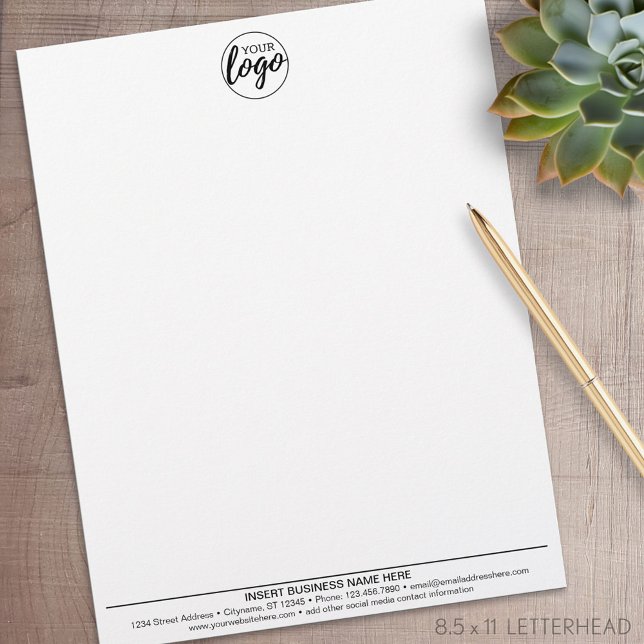 Basic Business Kantoor Logo op boven en contactgeg Briefhoofd (Personalized Letterhead )