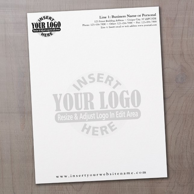 Basic Business Letterhead met WATERMARK Gepersonaliseerd Briefhoofd (Creator heeft geüpload)