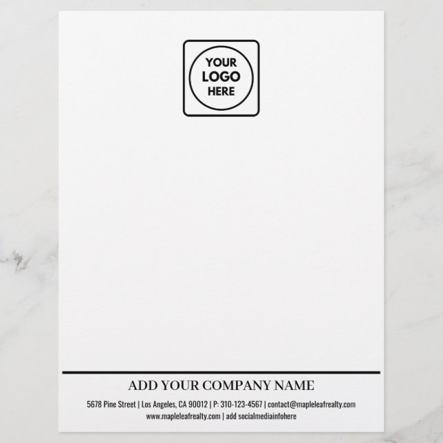 Basic Business Logo Contact Info letterhead Briefhoofd (Voorkant)