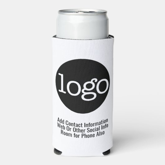 Basic Business of Kantoor Logo, promotiewit Seltzer Blikjeskoeler (Seltzer Voorkant)