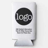 Basic Business of Kantoor Logo, promotiewit Seltzer Blikjeskoeler (Achterkant)