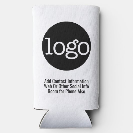 Basic Business of Kantoor Logo, promotiewit Seltzer Blikjeskoeler (Achterkant)