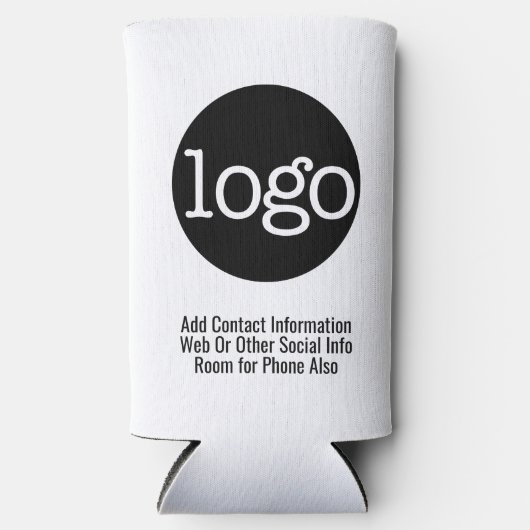 Basic Business of Kantoor Logo, promotiewit Seltzer Blikjeskoeler (Voorkant)