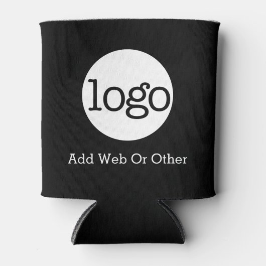 Basic Business of Kantoor Logo Promotion Black Blikjeskoeler (Voorkant)