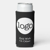 Basic Business of Kantoor Logo Promotion Black Seltzer Blikjeskoeler (Seltzer Voorkant)