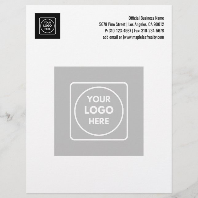 Basic Business Watermark Logo Design letterhead Briefhoofd (Voorkant)