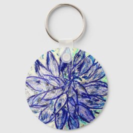 Basic Button sleutelhanger Rare Blue Dalhia