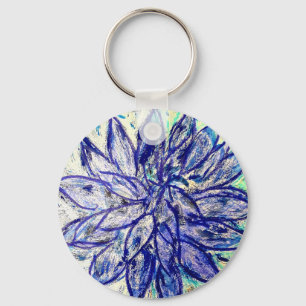 Basic Button sleutelhanger Rare Blue Dalhia