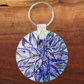Basic Button sleutelhanger Rare Blue Dalhia (Voorkant)