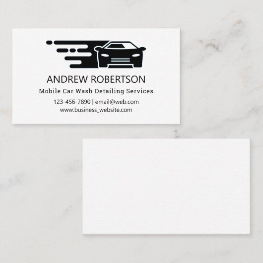 Basic Car Wash Mobile - service voor automatische  Visitekaartje (Voorkant / Achterkant)