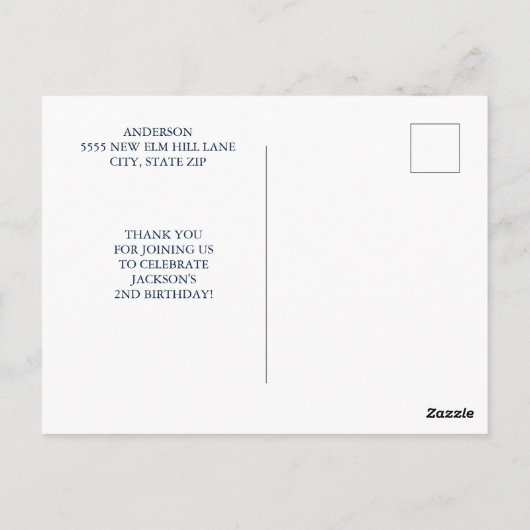 Basic Child's Birthday Foto Dank je Briefkaart (Achterkant)