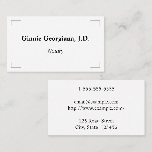 Basic & Classy notaris, advocaat, advocaat Visitekaartje (Voorkant / Achterkant)