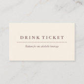 Basic Clean Eggshell Brown Drink Ticket (Voorkant)