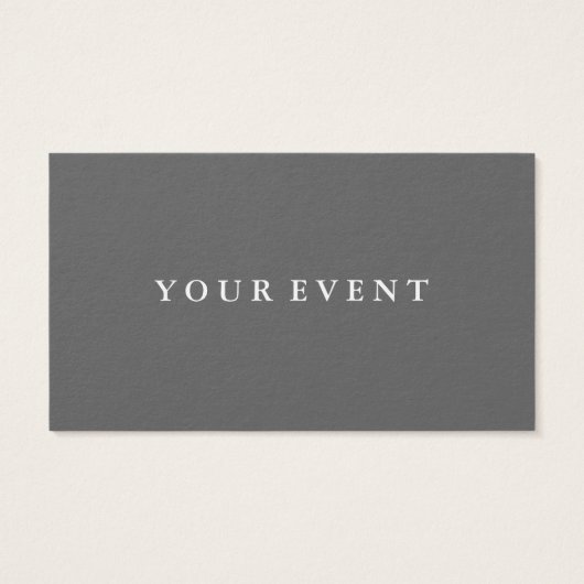 Basic Clean Grey Drink Ticket Visitekaartjes (Achterkant)