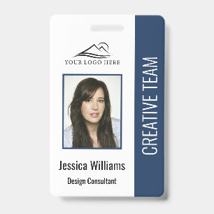 Basic Company Logo Blue Employee Security Badge