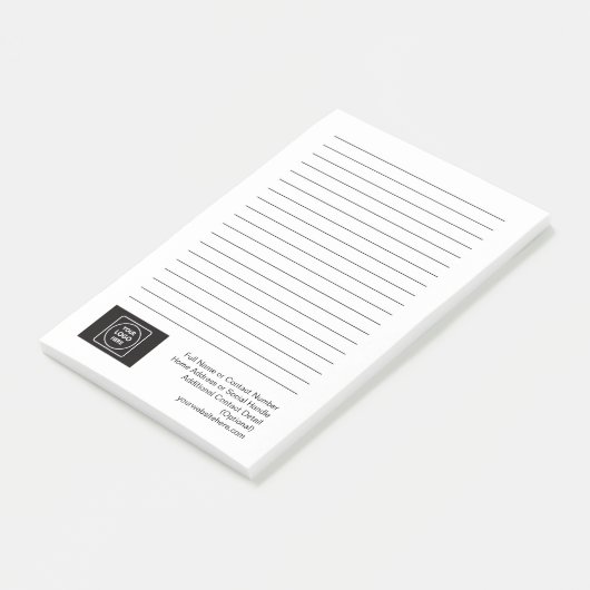 Basic Company Logo Branding Co Note Card (Schuin)