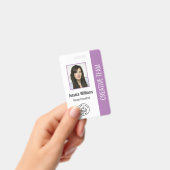 Basic Company Logo Foto Paars Employee ID Badge (Handheld)