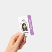 Basic Company Logo Foto Paars Employee Security Badge (Handheld)