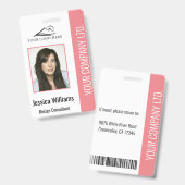 Basic Company Logo Foto Roze Veiligheid van de Wer Badge (Front & Back)