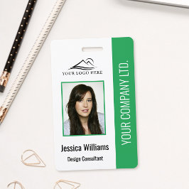 Basic Company Logo Green Employee Security Badge