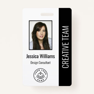 Basic Company Logo Photo Blue Employee ID Badge
