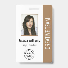 Basic Company Logo Photo Brown Employee ID Badge