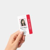 Basic Company Logo Photo Red Employee ID Badge (Handheld)