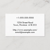 Basic & Conservative Professional Visitekaartje (Achterkant)