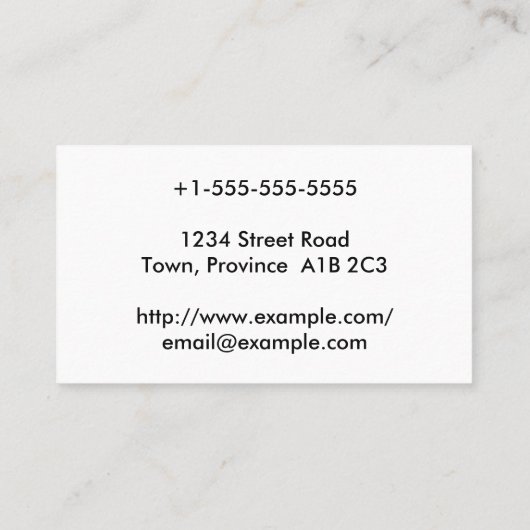 Basic & Conservative Professional Visitekaartje (Achterkant)