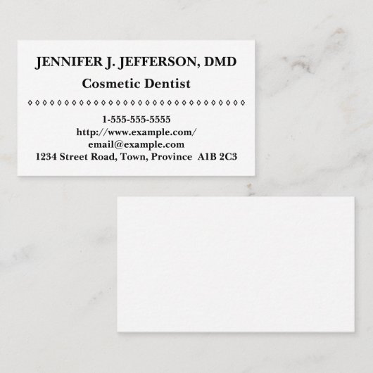 Basic Cosmetic Dentist Visitekaartje (Voorkant / Achterkant)