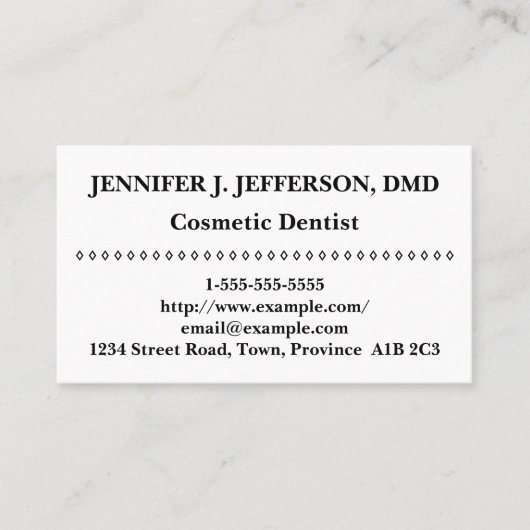 Basic Cosmetic Dentist Visitekaartje (Voorkant)