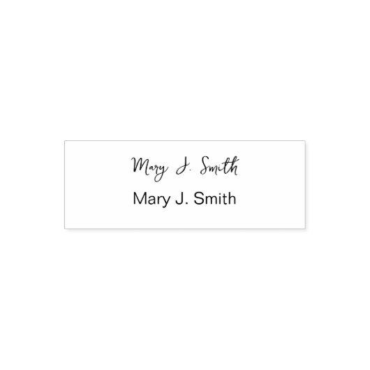 Basic Cursive Script Handtekening en afdruknaam Zelfinktende Stempel (Design)