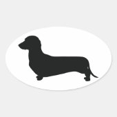 Basic Dachshund Ovale Sticker (Voorkant)