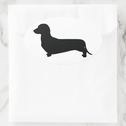 Basic Dachshund Ovale Sticker (Tas)