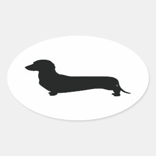 Basic Dachshund Ovale Sticker