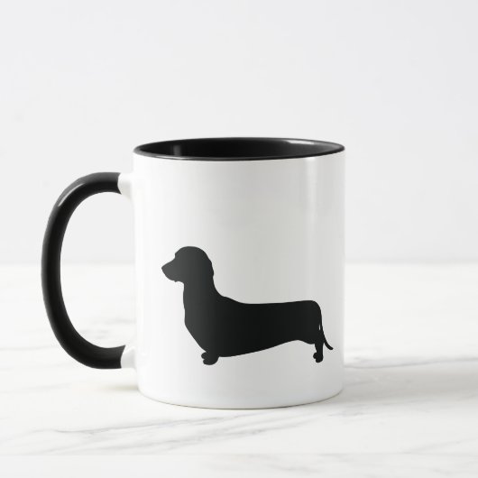 Basic Dachshund Silhouette Mok (Links)