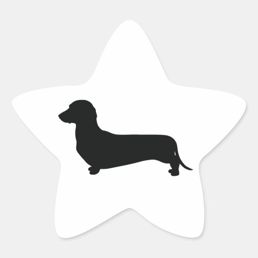 Basic Dachshund Ster Sticker (Voorkant)