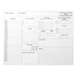 Basic - dagelijkse planner   5 en 1 Food Journal  Notitieblok