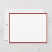 Basic Deep Red Border gepersonaliseerd Notitiekaartje (Achterkant)
