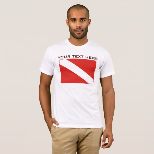 Basic Dive Flag Sjabloon Shirt (Voorkant volledig)