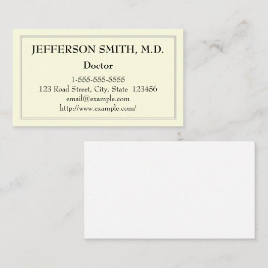 Basic Doctor Visitekaartje (Voorkant / Achterkant)