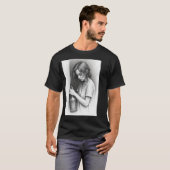 Basic donker T-shirt."Lege fles, eindeloos avontuu T-shirt (Voorkant volledig)