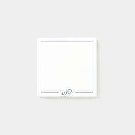 Basic Donkerblauw Monogram Initialen Post-it® Notes