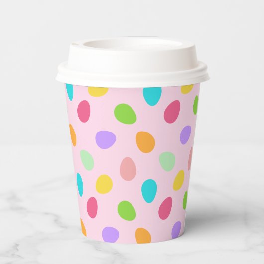 Basic Eggs Pink Papieren Bekers (Achterkant)