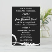 Basic Elegant B&W-uitnodiging Kaart (Staand voorkant)