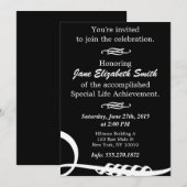 Basic Elegant B&W-uitnodiging Kaart (Voorkant / Achterkant)