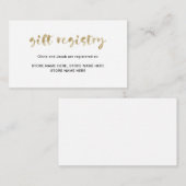 Basic Elegant Faux Gold | Cadeauregister Informatiekaartje (Voorkant / Achterkant)