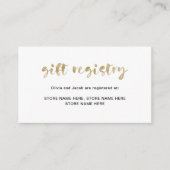 Basic Elegant Faux Gold | Cadeauregister Informatiekaartje (Voorkant)