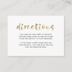 Basic Elegant Faux Gold Routebeschrijving Informatiekaartje